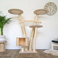 Naturkratzbaum 4560 Kratzbaum Natur Holz Design 155 cm hoch Katzenbaum