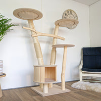 Naturkratzbaum 4560 Kratzbaum Natur Holz Design 155 cm hoch Katzenbaum
