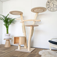 Naturkratzbaum 4560 Kratzbaum Natur Holz Design 155 cm hoch Katzenbaum