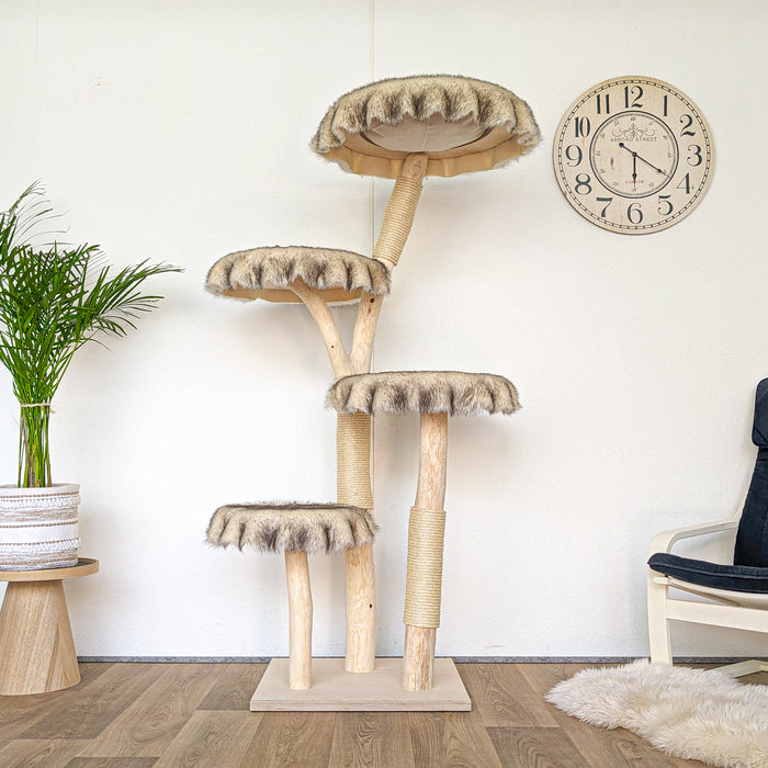 Naturkratzbaum 4561 Kratzbaum Natur Holz Design 175 cm hoch Katzenbaum