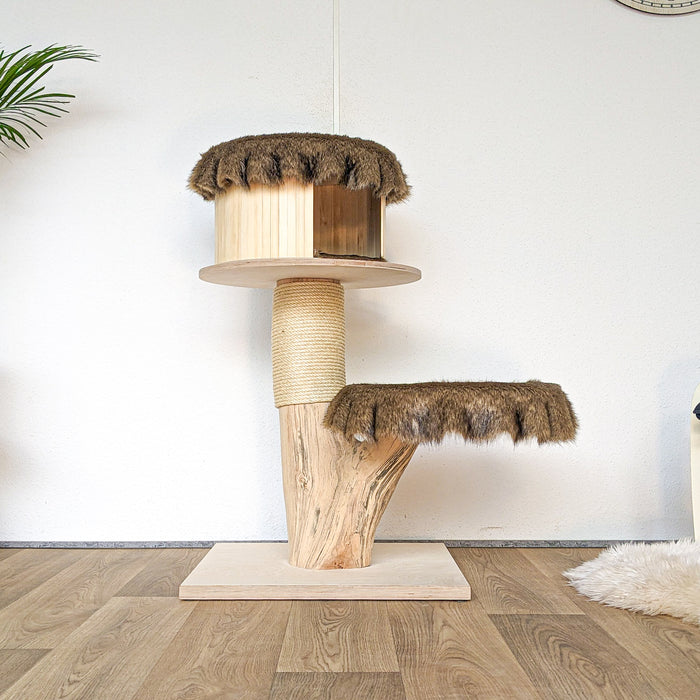 Naturkratzbaum 4562 Kratzbaum Natur Holz Design 104 cm hoch Katzenbaum