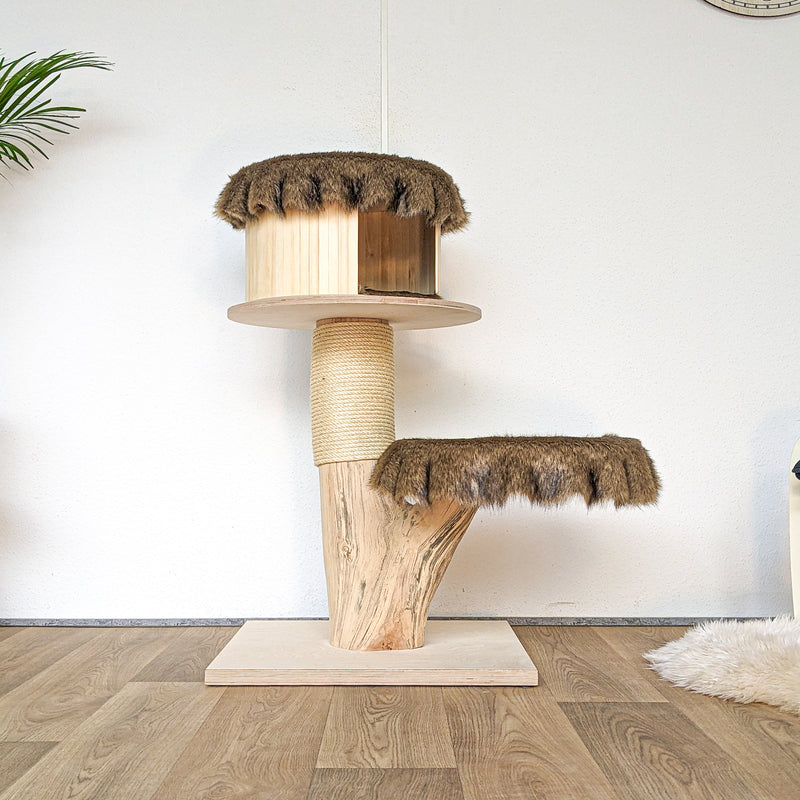 Naturkratzbaum 4562 Kratzbaum Natur Holz Design 104 cm hoch Katzenbaum