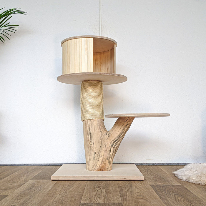 Naturkratzbaum 4562 Kratzbaum Natur Holz Design 104 cm hoch Katzenbaum