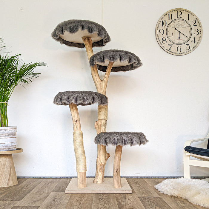 Naturkratzbaum 4563 Kratzbaum Natur Holz Design 163 cm hoch Katzenbaum
