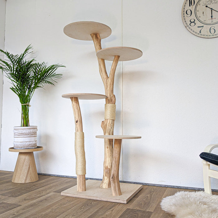 Naturkratzbaum 4563 Kratzbaum Natur Holz Design 163 cm hoch Katzenbaum