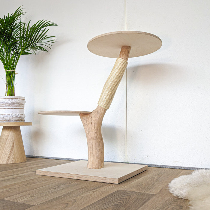 Naturkratzbaum 4564 Kratzbaum Natur Holz Design 95 cm hoch Katzenbaum