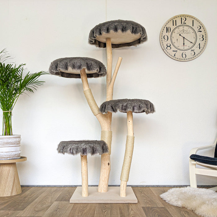 Naturkratzbaum 4565 Kratzbaum Natur Holz Design 174 cm hoch Katzenbaum