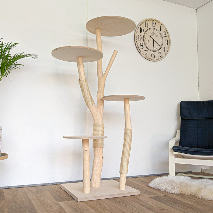 Naturkratzbaum 4565 Kratzbaum Natur Holz Design 174 cm hoch Katzenbaum
