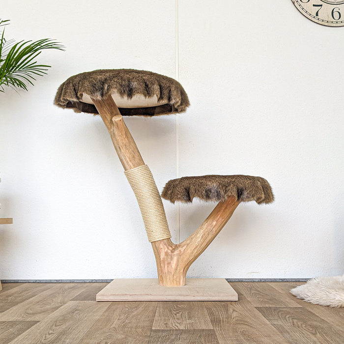 Naturkratzbaum 4566 Kratzbaum Natur Holz Design 103 cm hoch Katzenbaum