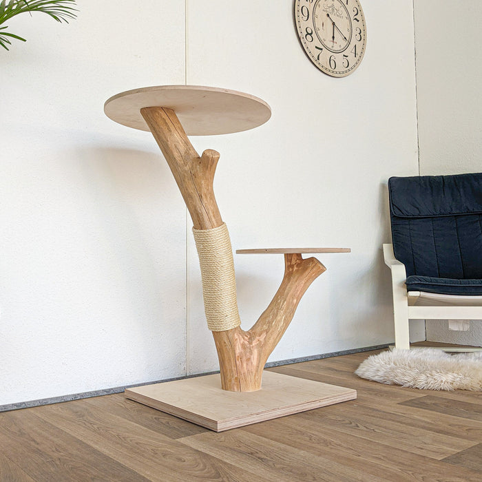 Naturkratzbaum 4566 Kratzbaum Natur Holz Design 103 cm hoch Katzenbaum