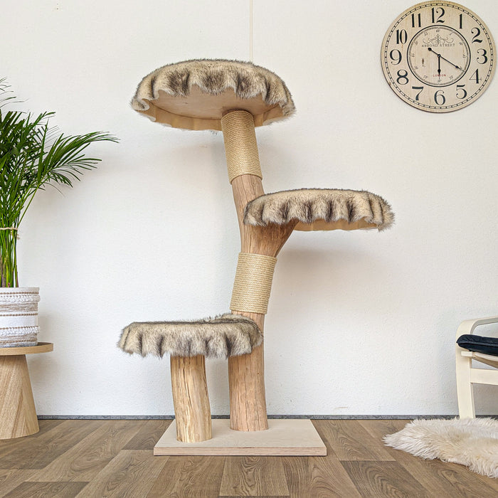 Naturkratzbaum 4567 Kratzbaum Natur Holz Design 145 cm hoch Katzenbaum