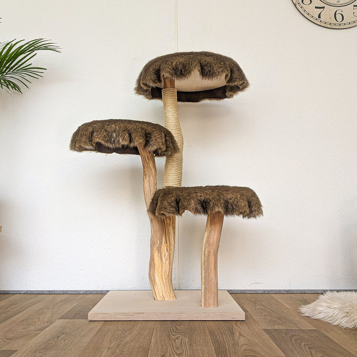 Naturkratzbaum 4568 Kratzbaum Natur Holz Design 114 cm hoch Katzenbaum