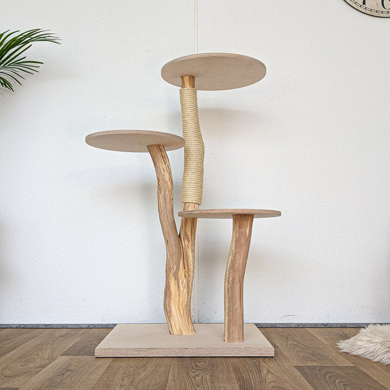 Naturkratzbaum 4568 Kratzbaum Natur Holz Design 114 cm hoch Katzenbaum