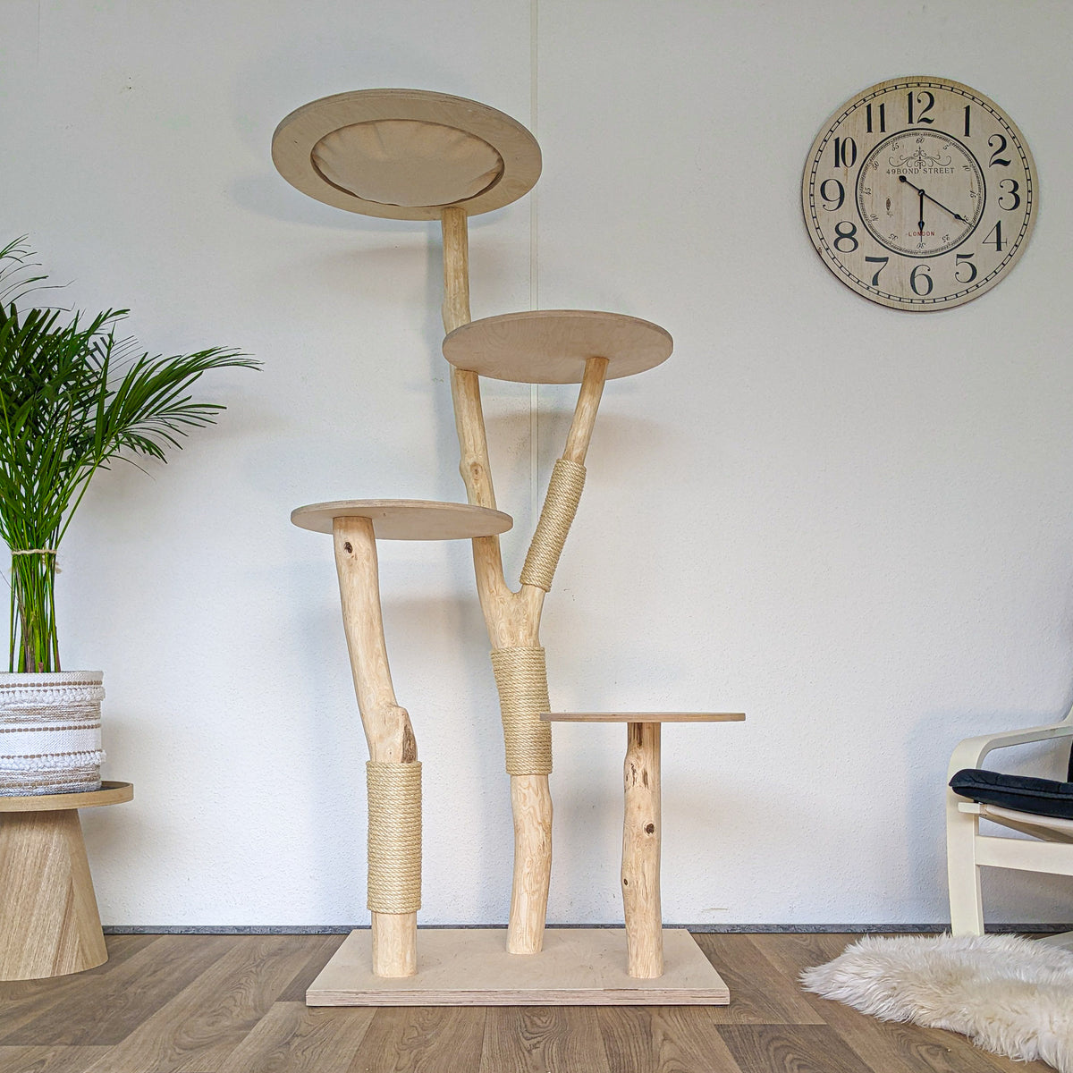 Naturkratzbaum 4569 Kratzbaum Natur Holz Design 175 cm hoch Katzenbaum