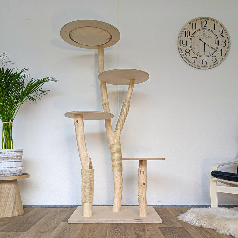 Naturkratzbaum 4569 Kratzbaum Natur Holz Design 175 cm hoch Katzenbaum