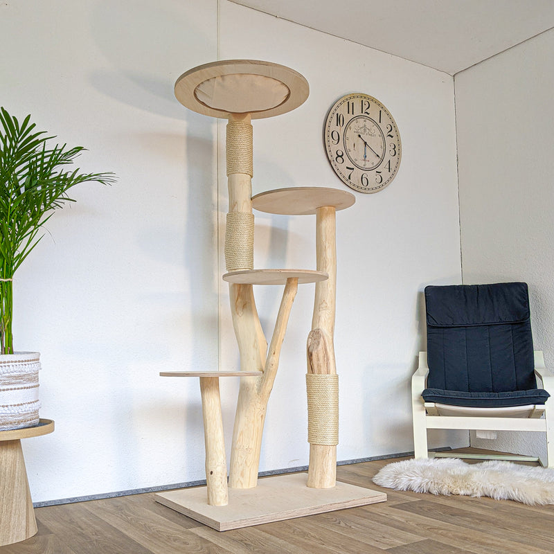 Naturkratzbaum 4570 Kratzbaum Natur Holz Design 175 cm hoch Katzenbaum