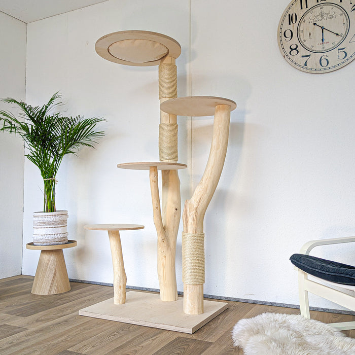 Naturkratzbaum 4570 Kratzbaum Natur Holz Design 175 cm hoch Katzenbaum