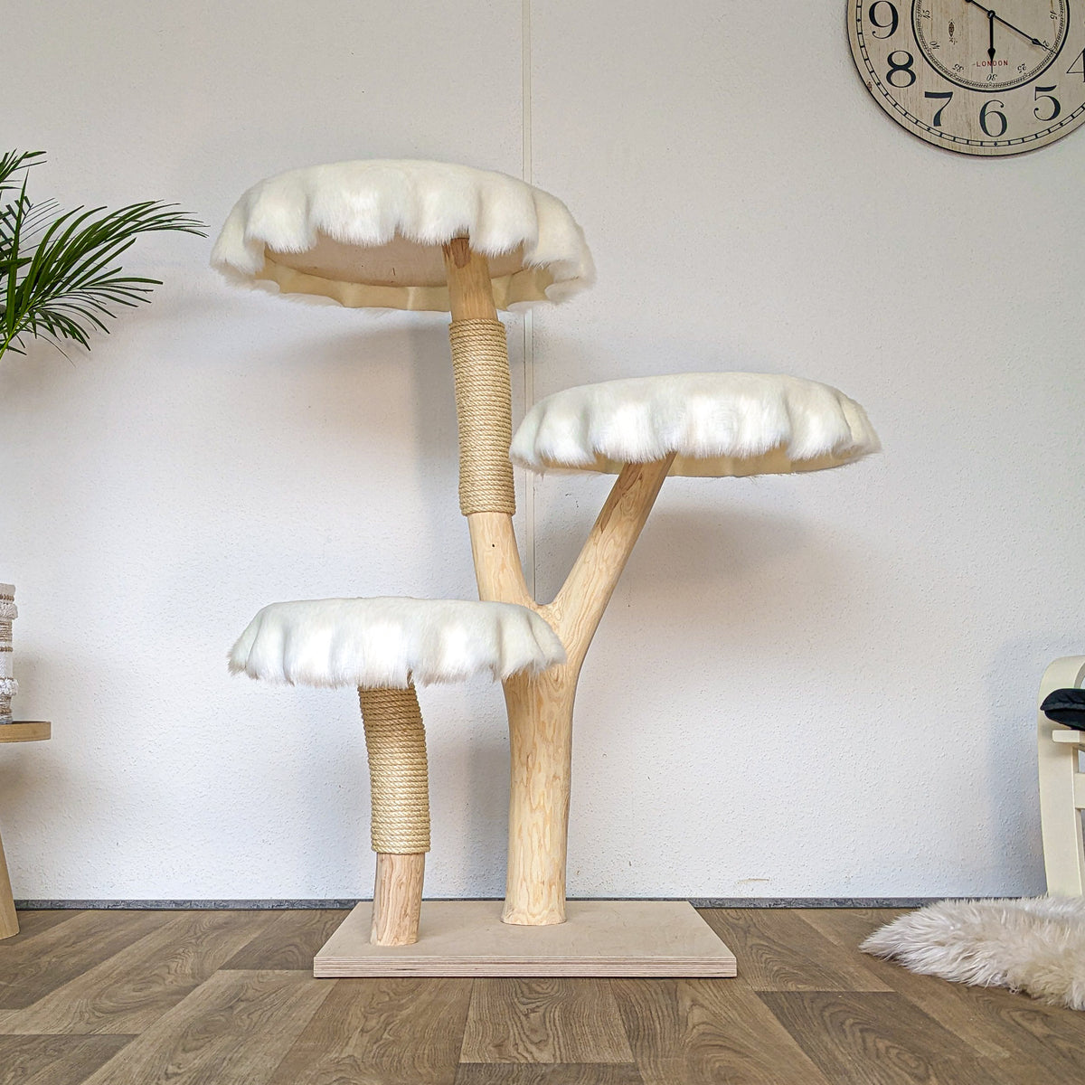 Naturkratzbaum 4571 Kratzbaum Natur Holz Design 125 cm hoch Katzenbaum