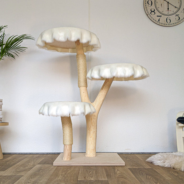 Naturkratzbaum 4571 Kratzbaum Natur Holz Design 125 cm hoch Katzenbaum