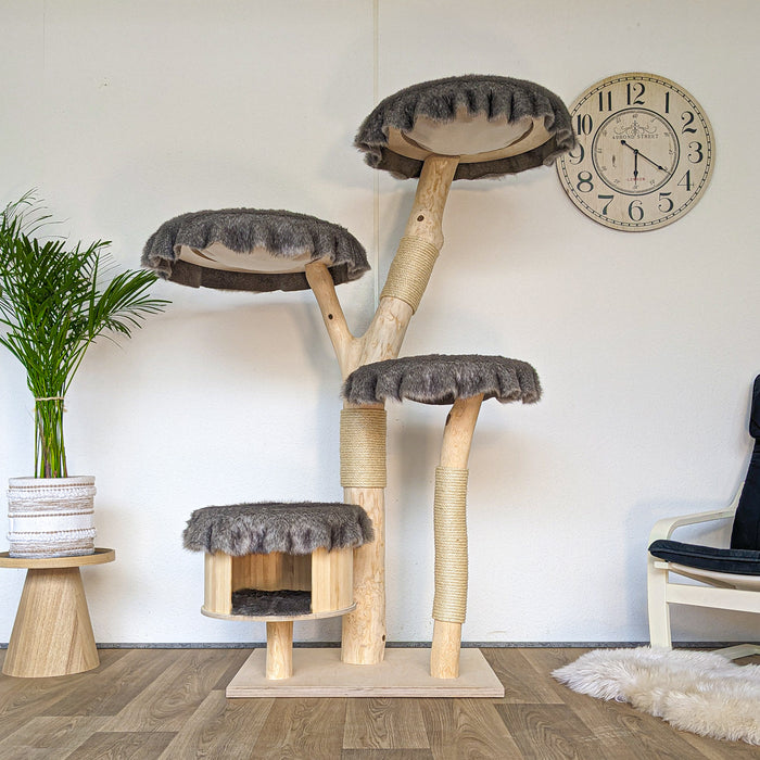 Naturkratzbaum 4572 Kratzbaum Natur Holz Design 175 cm hoch Katzenbaum