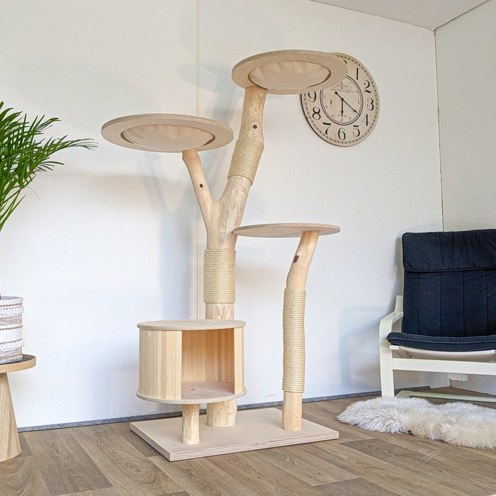 Naturkratzbaum 4572 Kratzbaum Natur Holz Design 175 cm hoch Katzenbaum