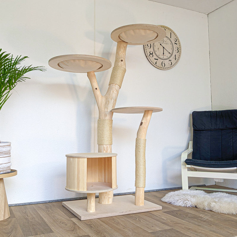 Naturkratzbaum 4572 Kratzbaum Natur Holz Design 175 cm hoch Katzenbaum