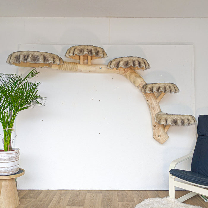 Wandkratzbaum 4574 Naturkratzbaum 225 cm Länge Kratzbaum Natur Holz Design