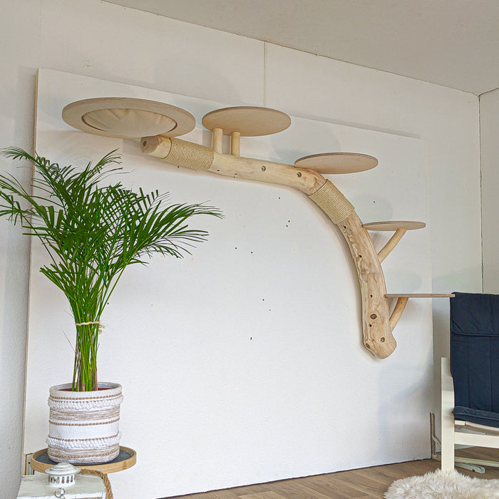 Wandkratzbaum 4574 Naturkratzbaum 225 cm Länge Kratzbaum Natur Holz Design