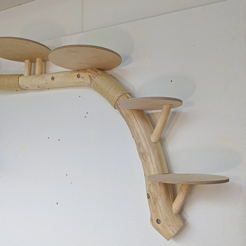 Wandkratzbaum 4574 Naturkratzbaum 225 cm Länge Kratzbaum Natur Holz Design