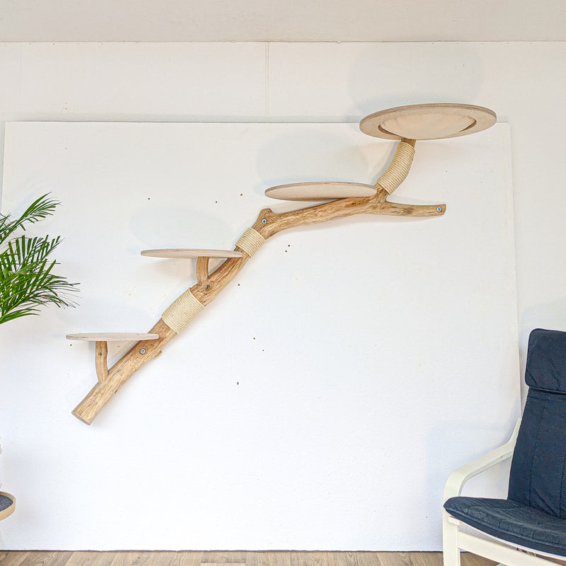 Wandkratzbaum 4575 Naturkratzbaum 190 cm Länge Kratzbaum Natur Holz Design