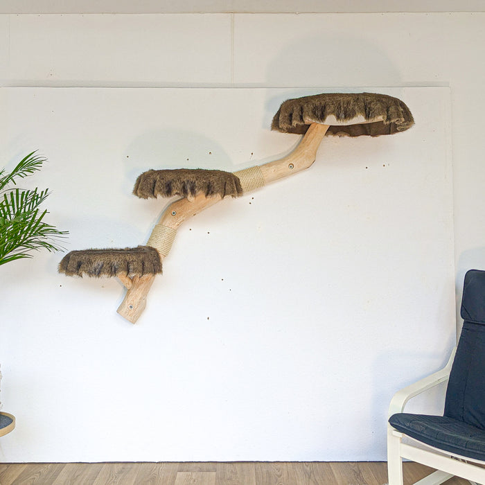 Wandkratzbaum 4576 Naturkratzbaum 162 cm Länge Kratzbaum Natur Holz Design