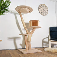 Naturkratzbaum 4577 Kratzbaum Natur Holz Design 140 cm hoch Katzenbaum