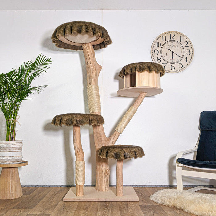 Naturkratzbaum 4578 Kratzbaum Natur Holz Design 185 cm hoch Katzenbaum