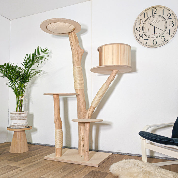 Naturkratzbaum 4578 Kratzbaum Natur Holz Design 185 cm hoch Katzenbaum