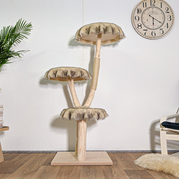 Naturkratzbaum 4579 Kratzbaum Natur Holz Design 150 cm hoch Katzenbaum