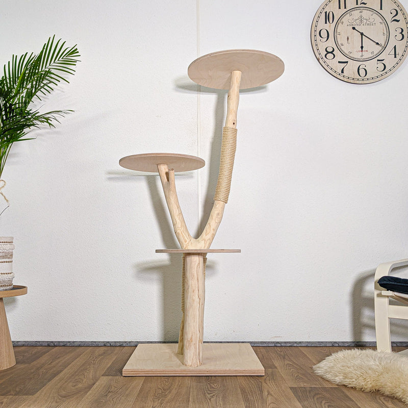 Naturkratzbaum 4579 Kratzbaum Natur Holz Design 150 cm hoch Katzenbaum