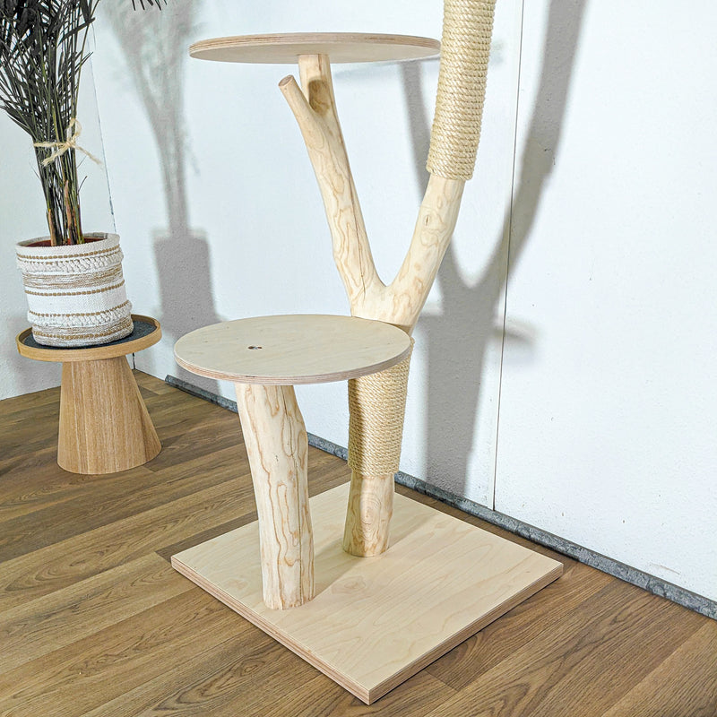 Naturkratzbaum 4579 Kratzbaum Natur Holz Design 150 cm hoch Katzenbaum