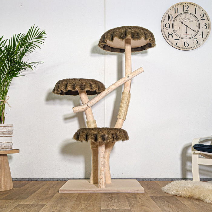 Naturkratzbaum 4580 Kratzbaum Natur Holz Design 153 cm hoch Katzenbaum