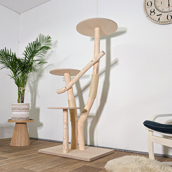 Naturkratzbaum 4580 Kratzbaum Natur Holz Design 153 cm hoch Katzenbaum