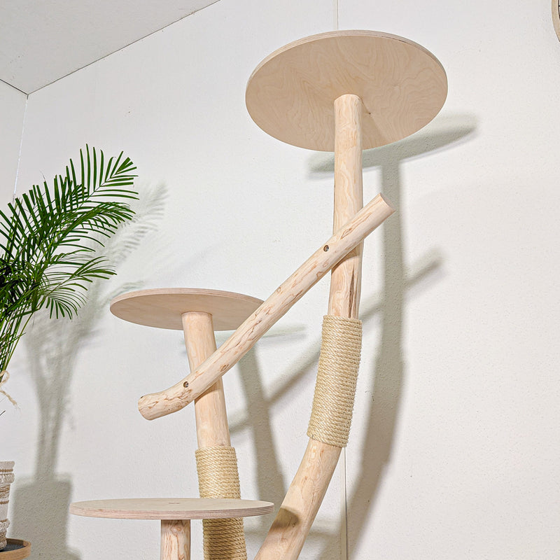 Naturkratzbaum 4580 Kratzbaum Natur Holz Design 153 cm hoch Katzenbaum