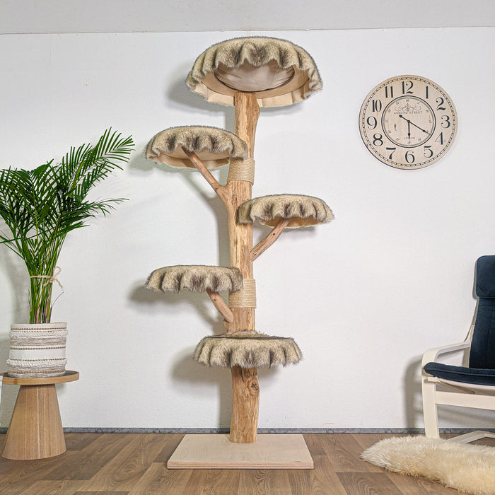 Naturkratzbaum 4581 Kratzbaum Natur Holz Design 190 cm hoch Katzenbaum