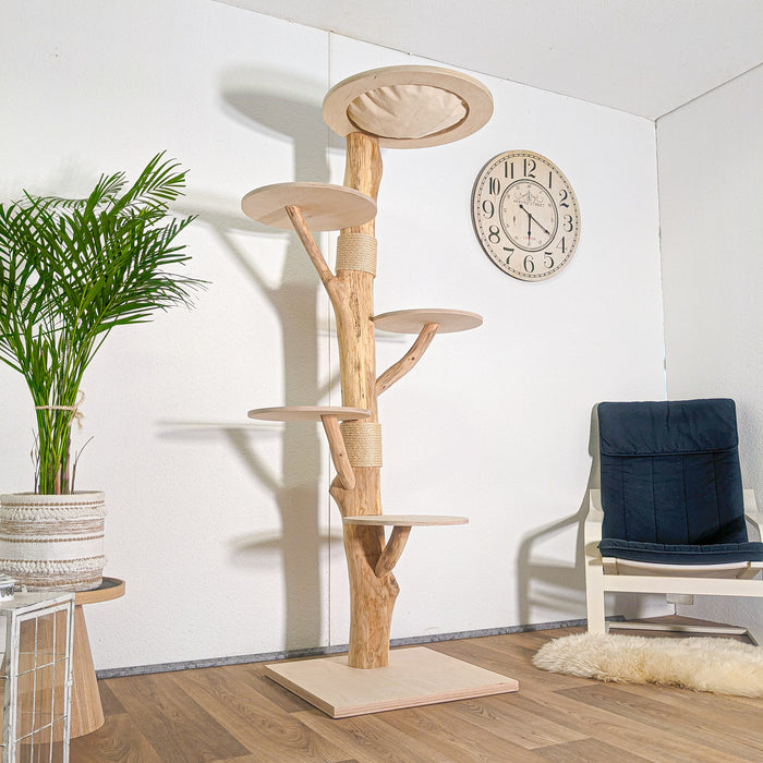 Naturkratzbaum 4581 Kratzbaum Natur Holz Design 190 cm hoch Katzenbaum