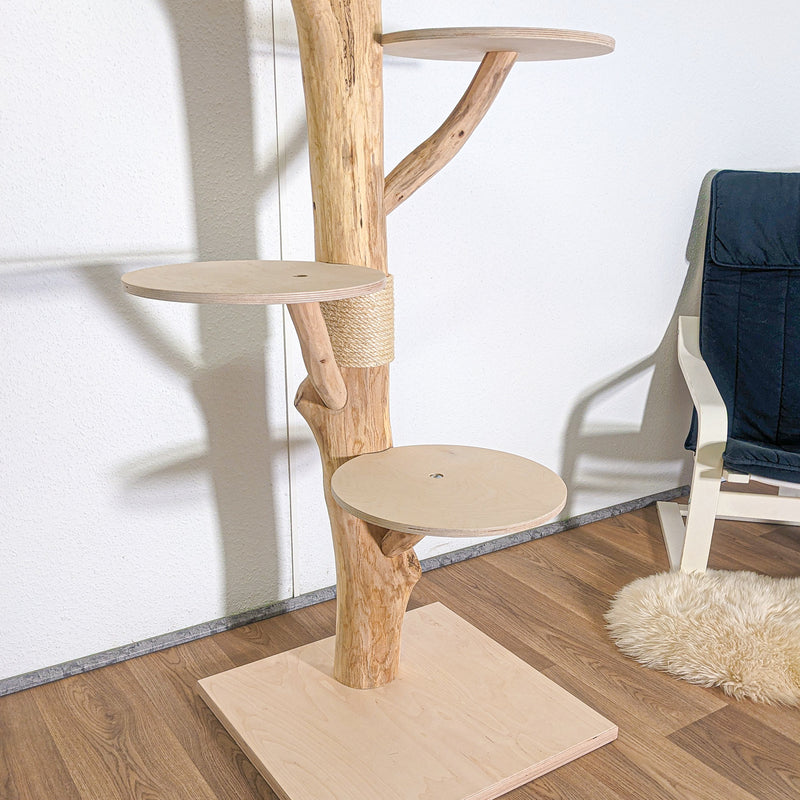 Naturkratzbaum 4581 Kratzbaum Natur Holz Design 190 cm hoch Katzenbaum