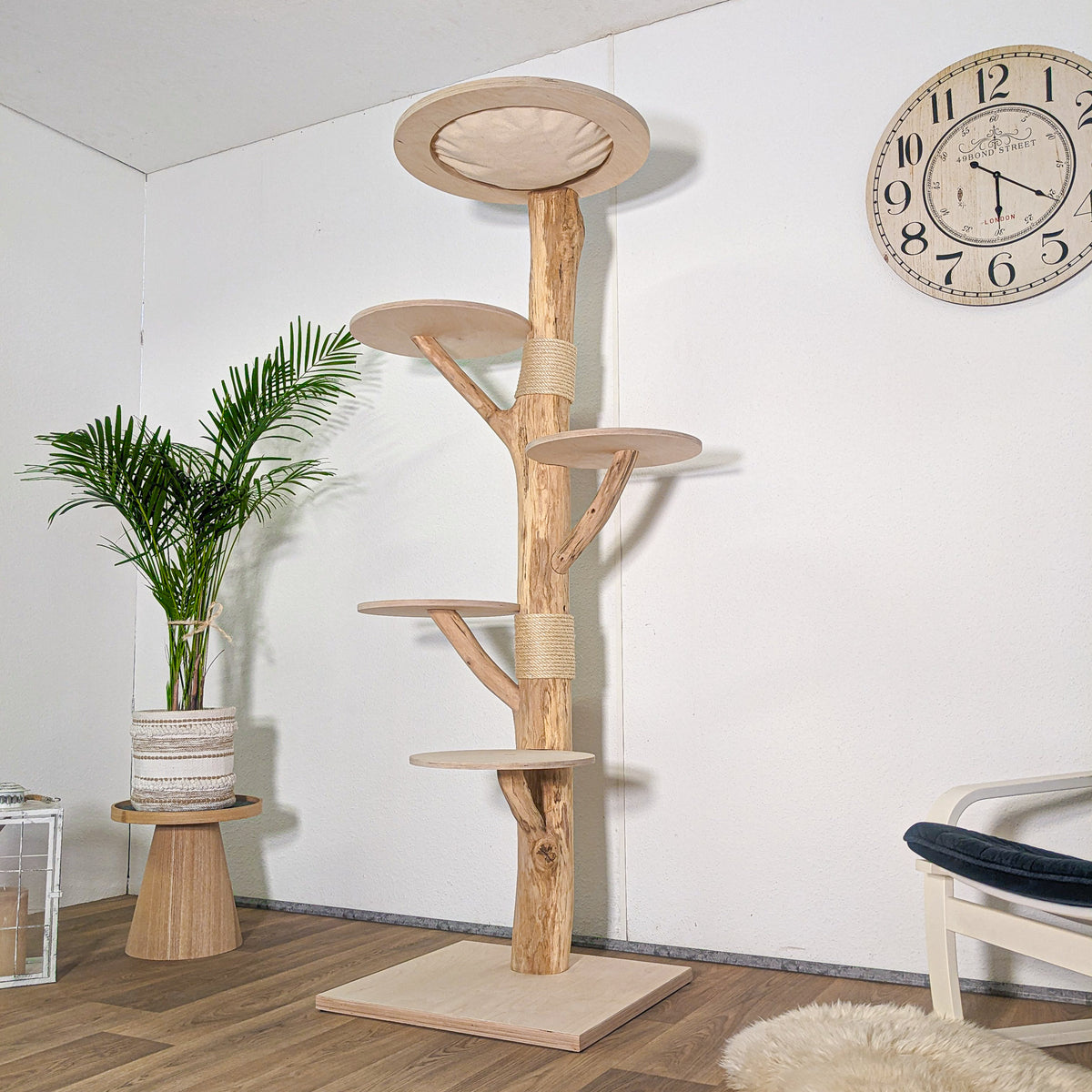 Naturkratzbaum 4581 Kratzbaum Natur Holz Design 190 cm hoch Katzenbaum