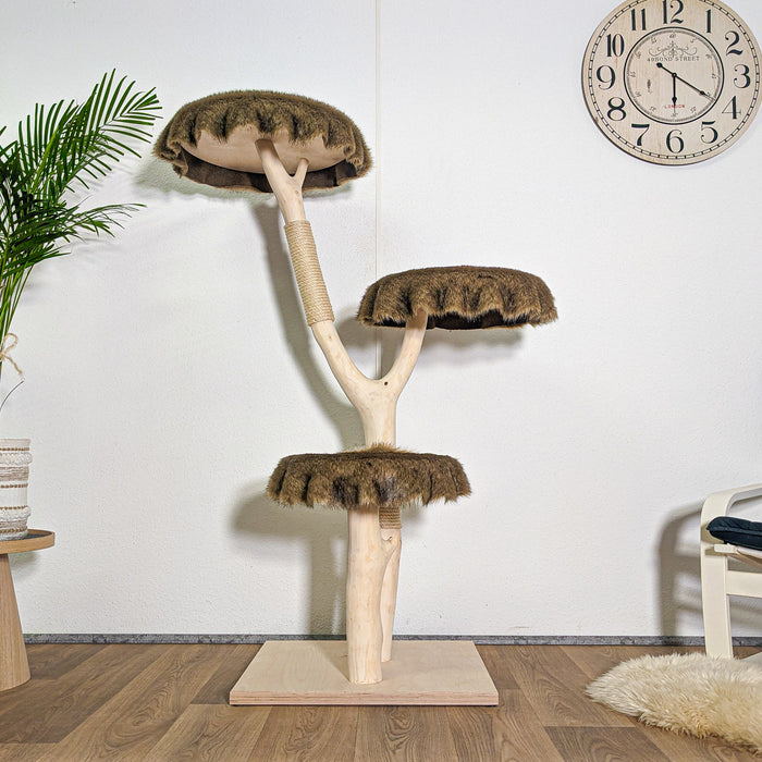 Naturkratzbaum 4582 Kratzbaum Natur Holz Design 150 cm hoch Katzenbaum