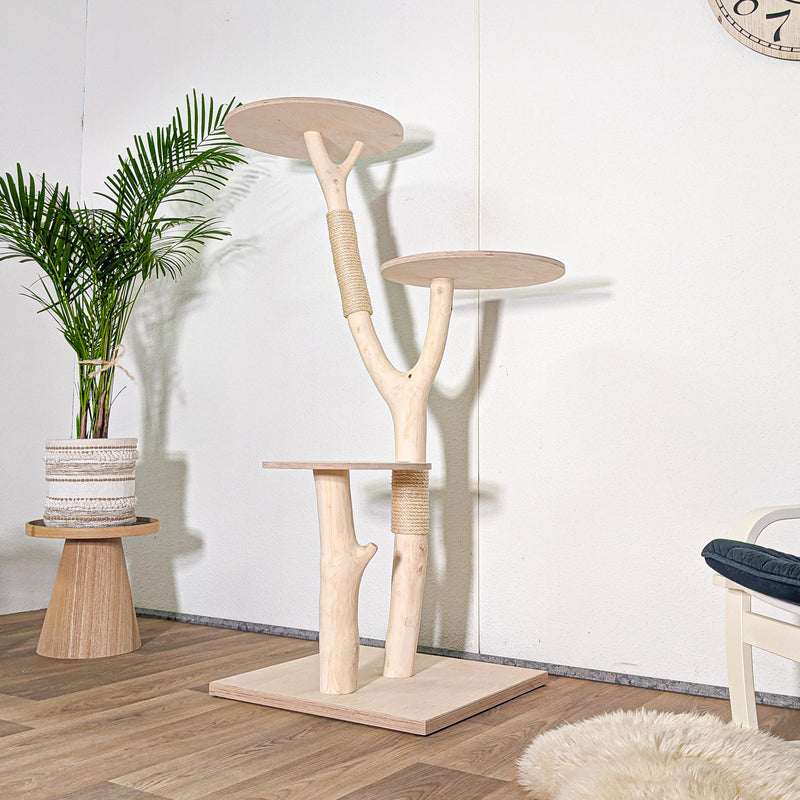 Naturkratzbaum 4582 Kratzbaum Natur Holz Design 150 cm hoch Katzenbaum