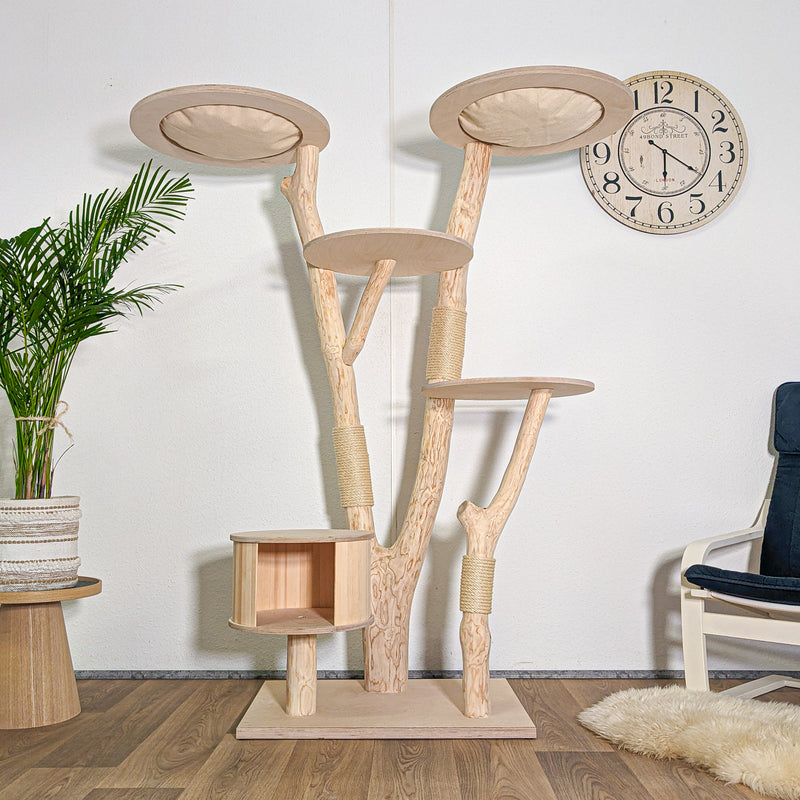 Naturkratzbaum 4583 Kratzbaum Natur Holz Design 172 cm hoch Katzenbaum