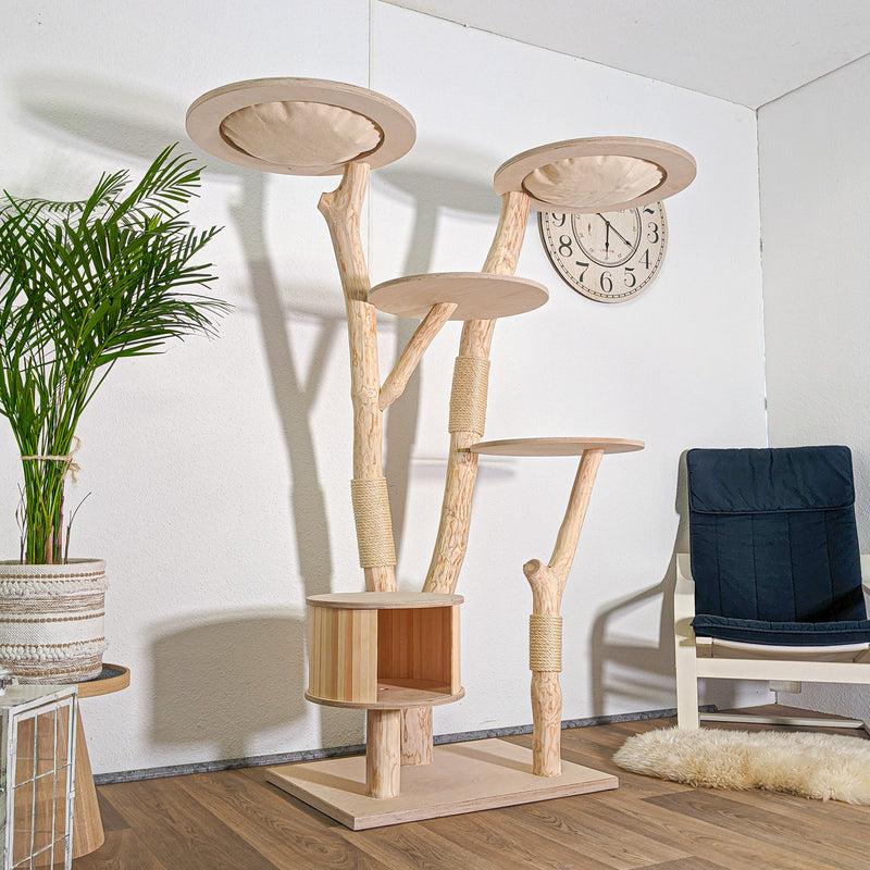 Naturkratzbaum 4583 Kratzbaum Natur Holz Design 172 cm hoch Katzenbaum