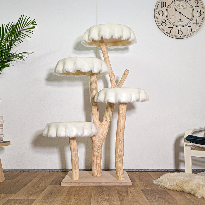 Naturkratzbaum 4584 Kratzbaum Natur Holz Design 145 cm hoch Katzenbaum