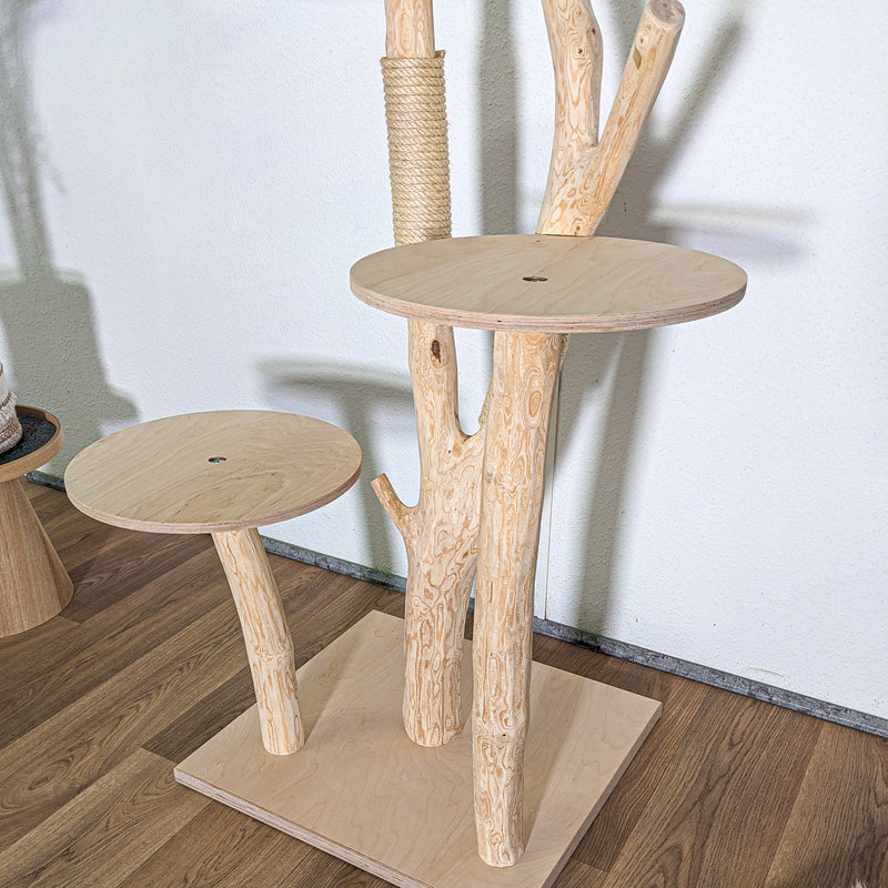 Naturkratzbaum 4584 Kratzbaum Natur Holz Design 145 cm hoch Katzenbaum